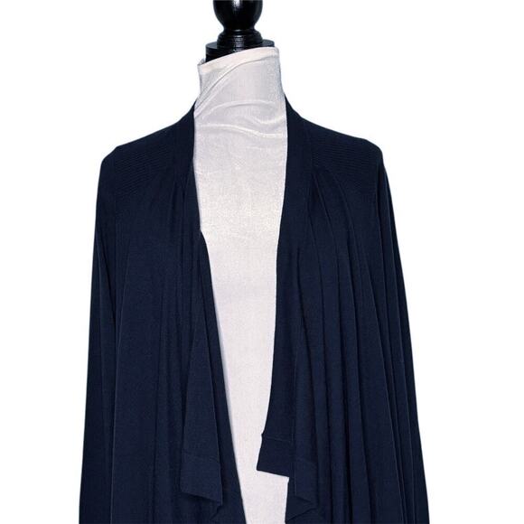 Vince Drape Merino Wool Open Cardigan Navy Blue Size Large - Picture 2 of 8